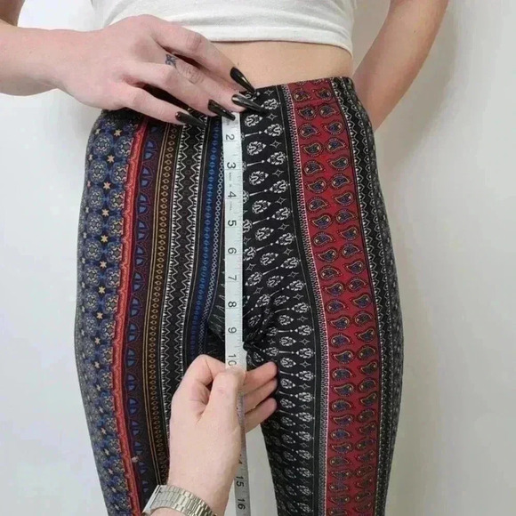LA Gypsy Flared Boho High Rise Leggings - S - Picture 10 of 11